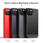 Custodia morbida in TPU in fibra di carbonio con trama spazzolata serie MOFI Gentleness, For iPhone 13 mini, For iPhone 13, For iPhone 13 Pro, For iPhone 13 Pro Max