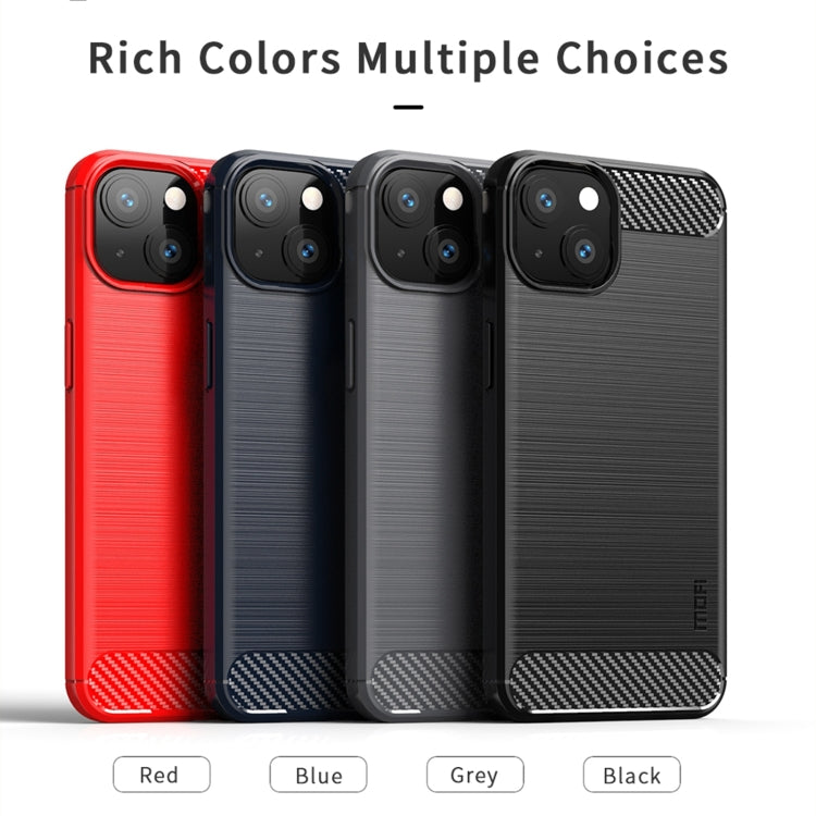 Custodia morbida in TPU in fibra di carbonio con trama spazzolata serie MOFI Gentleness, For iPhone 13 mini, For iPhone 13, For iPhone 13 Pro, For iPhone 13 Pro Max