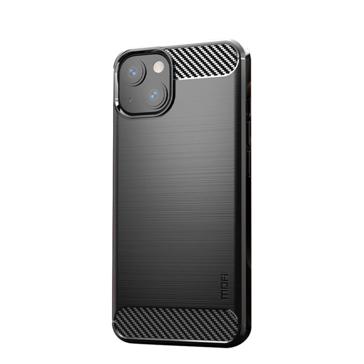 Custodia morbida in TPU in fibra di carbonio con trama spazzolata serie MOFI Gentleness, For iPhone 13 mini, For iPhone 13, For iPhone 13 Pro, For iPhone 13 Pro Max