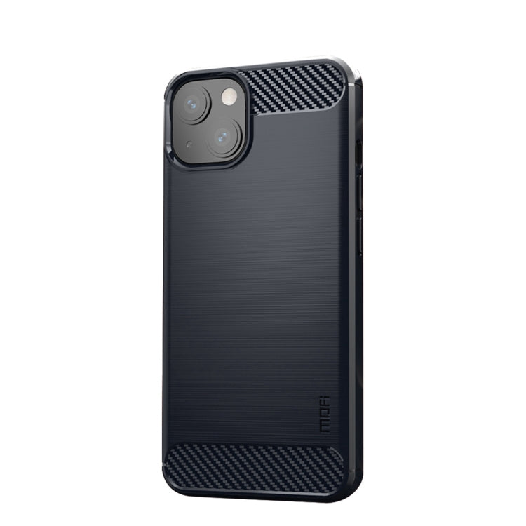 Custodia morbida in TPU in fibra di carbonio con trama spazzolata serie MOFI Gentleness, For iPhone 13 mini, For iPhone 13, For iPhone 13 Pro, For iPhone 13 Pro Max