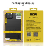 Custodia morbida in TPU in fibra di carbonio con trama spazzolata serie MOFI Gentleness, For iPhone 13 mini, For iPhone 13, For iPhone 13 Pro, For iPhone 13 Pro Max