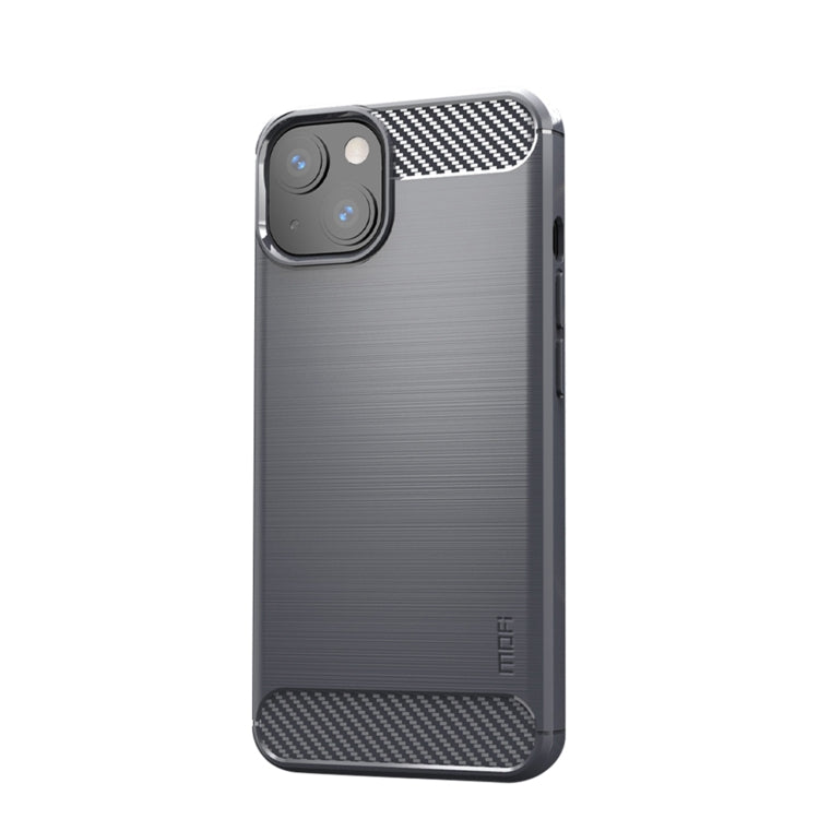 Custodia morbida in TPU in fibra di carbonio con trama spazzolata serie MOFI Gentleness, For iPhone 13 mini, For iPhone 13, For iPhone 13 Pro, For iPhone 13 Pro Max