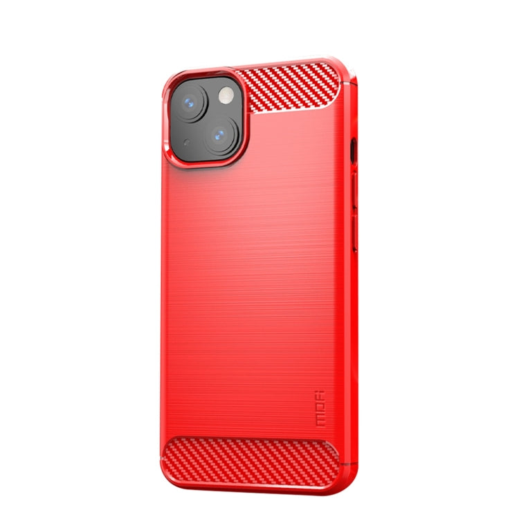 Custodia morbida in TPU in fibra di carbonio con trama spazzolata serie MOFI Gentleness, For iPhone 13 mini, For iPhone 13, For iPhone 13 Pro, For iPhone 13 Pro Max