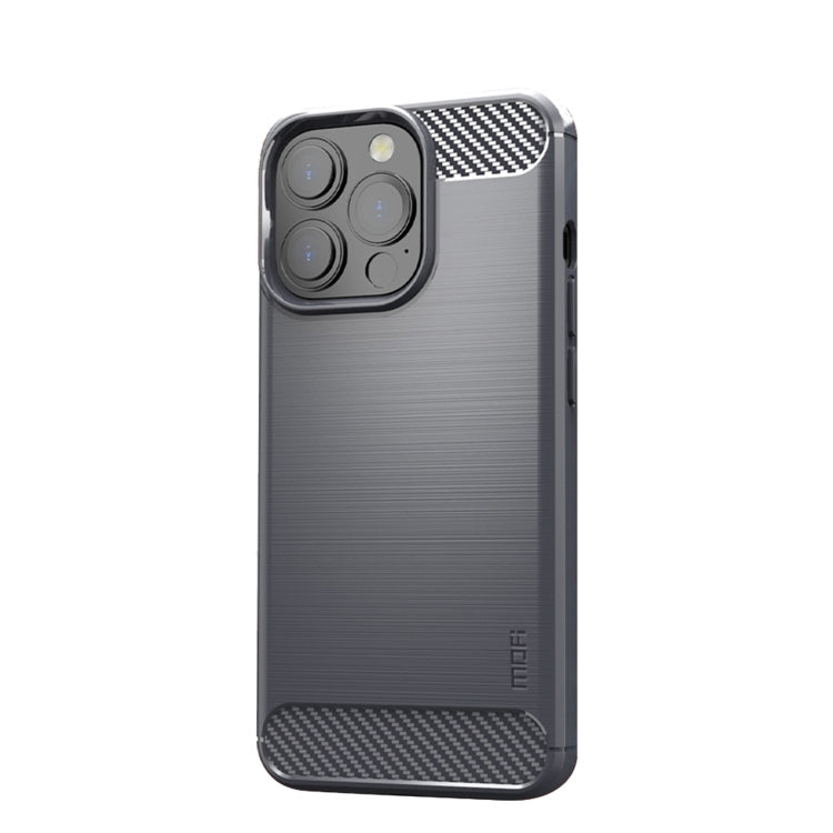 Custodia morbida in TPU in fibra di carbonio con trama spazzolata serie MOFI Gentleness, For iPhone 13 mini, For iPhone 13, For iPhone 13 Pro, For iPhone 13 Pro Max
