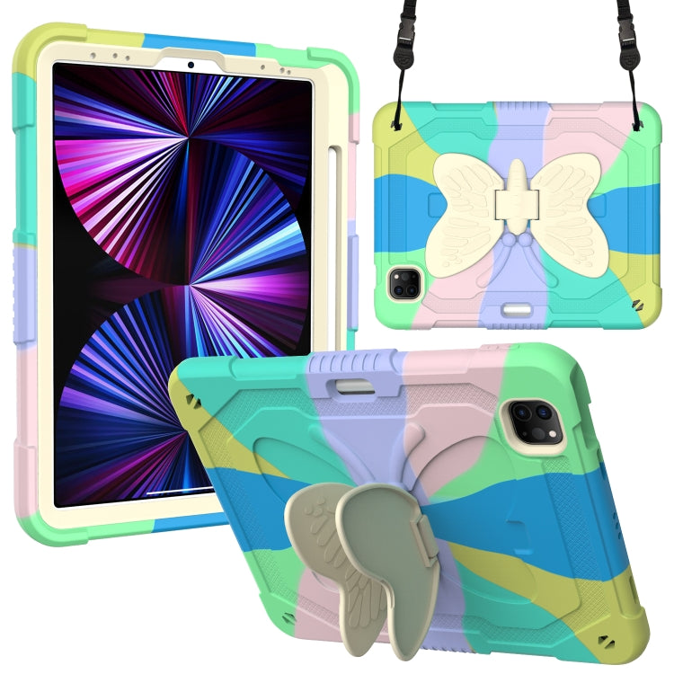 PC + custodia per tablet anti-caduta in silicone con supporto a farfalla e slot per penna per iPad Pro 11 2018 e 2020 e 2021 e Air 2020 10.9, For iPad Pro 11 2018 & 2020 & 2021 & Air 2020 10.9