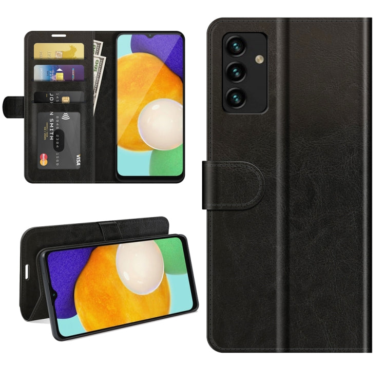 Per Samsung Galaxy A13 5G R64 Texture Custodia protettiva a vibrazione orizzontale singola con supporto e slot per schede e portafogli e cornice per foto