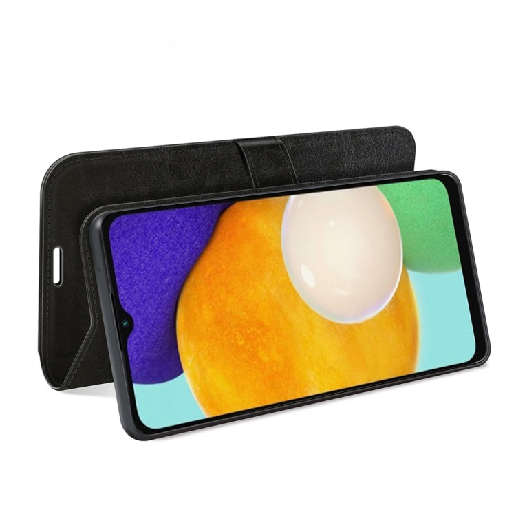 Per Samsung Galaxy A13 5G R64 Texture Custodia protettiva a vibrazione orizzontale singola con supporto e slot per schede e portafogli e cornice per foto
