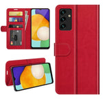 Per Samsung Galaxy A13 5G R64 Texture Custodia protettiva a vibrazione orizzontale singola con supporto e slot per schede e portafogli e cornice per foto