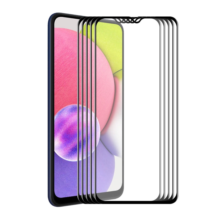 5 PZ ENKAY Hat-Prince Full Glue Vetro temperato Protezione antigraffio a copertura totale 6D, For Samsung Galaxy A03s 164mm(5pcs), For Samsung Galaxy A03s 166mm(5pcs), For Samsung Galaxy A22 4G(5pcs), For Samsung Galaxy A22 5G(5pcs)                    ...