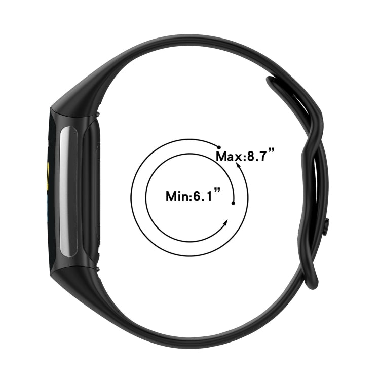Per Fitbit Charge 5 Gel di silice monocromatico per sostituire il cinturino dell'orologio, Size：Large Size, Size: Small Size