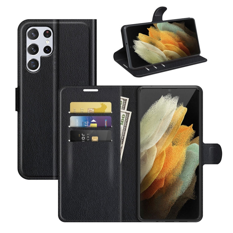 Per Samsung Galaxy S22 Ultra 5G Litchi Texture Custodia protettiva a vibrazione orizzontale con supporto e slot per schede e portafoglio, For Galaxy S22 Ultra 5G
