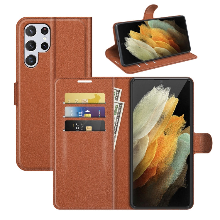 Per Samsung Galaxy S22 Ultra 5G Litchi Texture Custodia protettiva a vibrazione orizzontale con supporto e slot per schede e portafoglio, For Galaxy S22 Ultra 5G