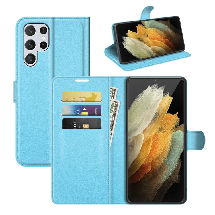 Per Samsung Galaxy S22 Ultra 5G Litchi Texture Custodia protettiva a vibrazione orizzontale con supporto e slot per schede e portafoglio, For Galaxy S22 Ultra 5G