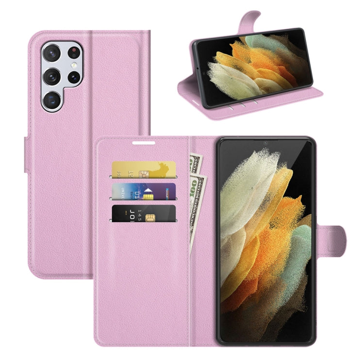 Per Samsung Galaxy S22 Ultra 5G Litchi Texture Custodia protettiva a vibrazione orizzontale con supporto e slot per schede e portafoglio, For Galaxy S22 Ultra 5G