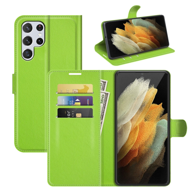 Per Samsung Galaxy S22 Ultra 5G Litchi Texture Custodia protettiva a vibrazione orizzontale con supporto e slot per schede e portafoglio, For Galaxy S22 Ultra 5G