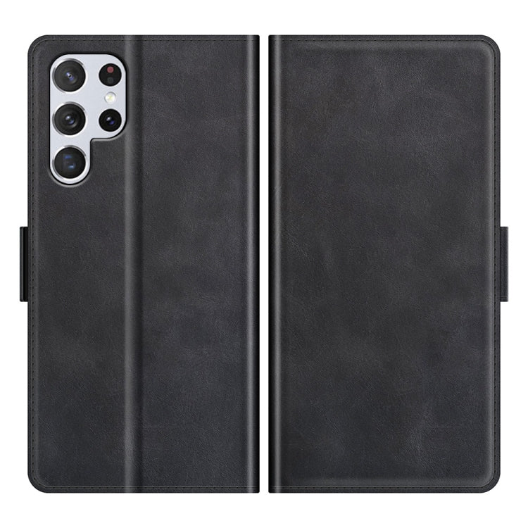 Per Samsung Galaxy S22 Ultra 5G Custodia in pelle a vibrazione orizzontale con fibbia magnetica a doppio lato con supporto e slot per schede e portafoglio, For Samsung Galaxy S22 Ultra 5G