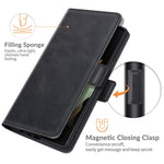 Per Samsung Galaxy S22 Ultra 5G Custodia in pelle a vibrazione orizzontale con fibbia magnetica a doppio lato con supporto e slot per schede e portafoglio, For Samsung Galaxy S22 Ultra 5G