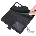Per Samsung Galaxy S22 Ultra 5G Custodia in pelle a vibrazione orizzontale con fibbia magnetica a doppio lato con supporto e slot per schede e portafoglio, For Samsung Galaxy S22 Ultra 5G