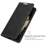 Per Samsung Galaxy S22 Ultra 5G Custodia in pelle con ventosa magnetica da lavoro retro-skin con supporto e slot per carte e portafoglio, For Samsung Galaxy S22 Ultra 5G