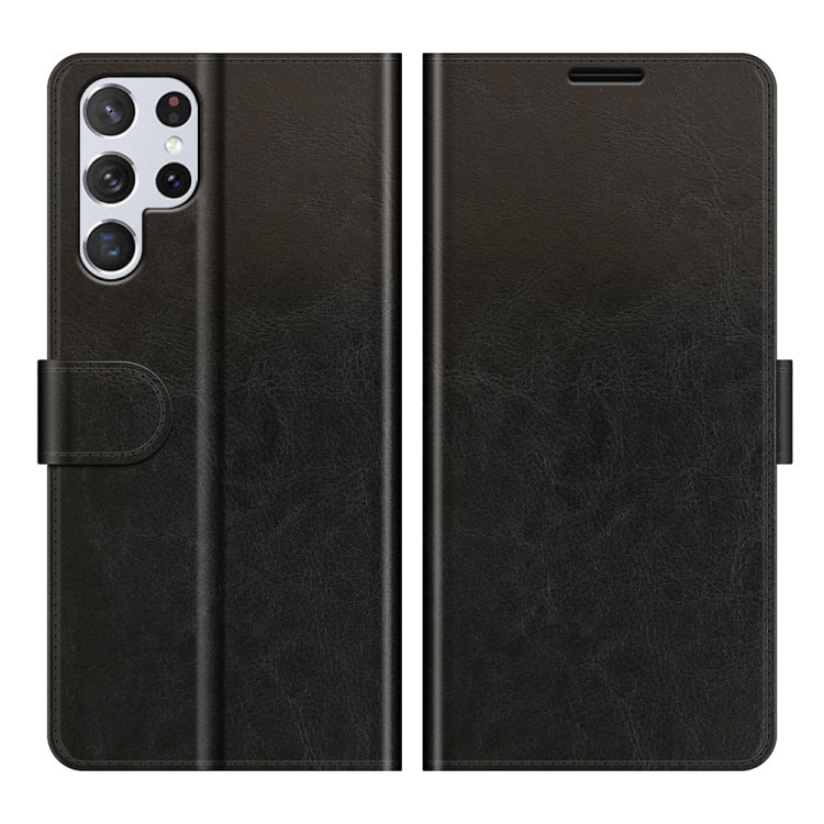 Per Samsung Galaxy S22 Ultra 5G R64 Texture Custodia protettiva a vibrazione orizzontale singola con supporto e slot per schede e portafoglio e cornice per foto, For Samsung Galaxy S22 Ultra 5G