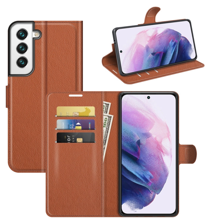 Per Samsung Galaxy S22+ 5G Litchi Texture Custodia protettiva a vibrazione orizzontale con supporto e slot per schede e portafoglio, For Galaxy S22+ 5G