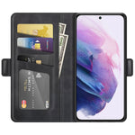 Per Samsung Galaxy S22 + 5G Custodia in pelle a vibrazione orizzontale con fibbia magnetica a doppio lato con supporto e slot per schede e portafoglio, For Samsung Galaxy S22+ 5G