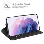 Per Samsung Galaxy S22 + 5G Custodia in pelle con ventosa magnetica da lavoro retro-skin con supporto e slot per carte e portafoglio, For Samsung Galaxy S22+ 5G