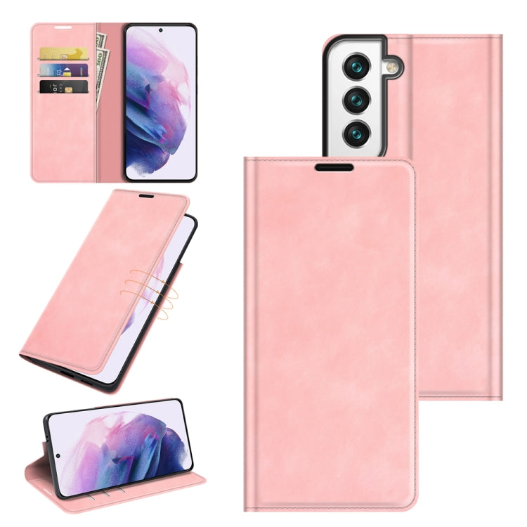 Per Samsung Galaxy S22 + 5G Custodia in pelle con ventosa magnetica da lavoro retro-skin con supporto e slot per carte e portafoglio, For Samsung Galaxy S22+ 5G
