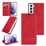 Per Samsung Galaxy S22 + 5G Custodia in pelle con ventosa magnetica da lavoro retro-skin con supporto e slot per carte e portafoglio, For Samsung Galaxy S22+ 5G