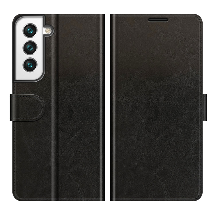 Per Samsung Galaxy S22 + 5G R64 Texture Custodia protettiva a vibrazione orizzontale singola con supporto e slot per schede e portafogli e cornice per foto, For Samsung Galaxy S22+ 5G