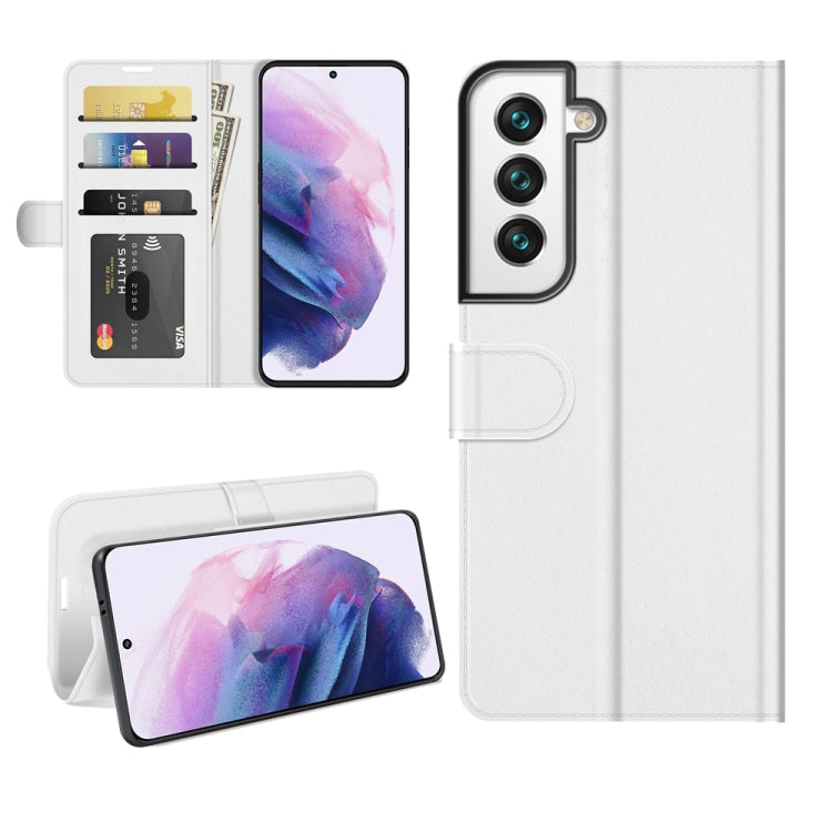 Per Samsung Galaxy S22 + 5G R64 Texture Custodia protettiva a vibrazione orizzontale singola con supporto e slot per schede e portafogli e cornice per foto, For Samsung Galaxy S22+ 5G
