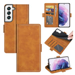 Per Samsung Galaxy S22 5G Custodia in pelle a vibrazione orizzontale con fibbia magnetica a doppio lato con supporto e slot per carte e portafoglio, For Samsung Galaxy S22 5G