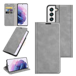 Per Samsung Galaxy S22 5G Custodia in pelle con ventosa magnetica da lavoro retro-skin con supporto e slot per carte e portafoglio, For Samsung Galaxy S22 5G