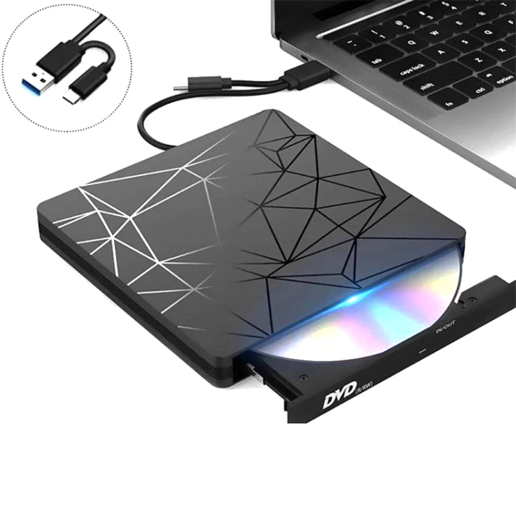 Unità DVD USB 3.0 Type-C Registratore di lettura e scrittura ad alta velocità senza driver Masterizzatore CD Lettore DVD-RW esterno