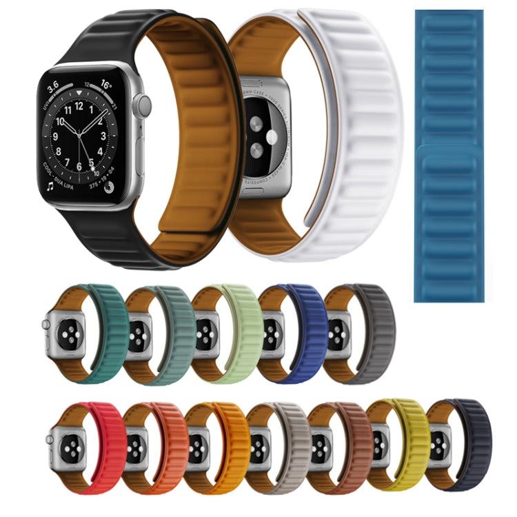 Cinturino in silicone con cinturino magnetico per Apple Watch Series, 7 45mm / 6&SE&5&4 44mm / 3&2&1 42mm