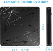 Lettore DVD RW portatile USB 3.0 esterno Lettore di unità ottiche