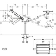 OL-3S Supporto per computer desktop regolabile in altezza in alluminio per monitor da 17-32 pollici e 12-17 pollici, OL-3S