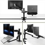 OL-3S Supporto per computer desktop regolabile in altezza in alluminio per monitor da 17-32 pollici e 12-17 pollici, OL-3S