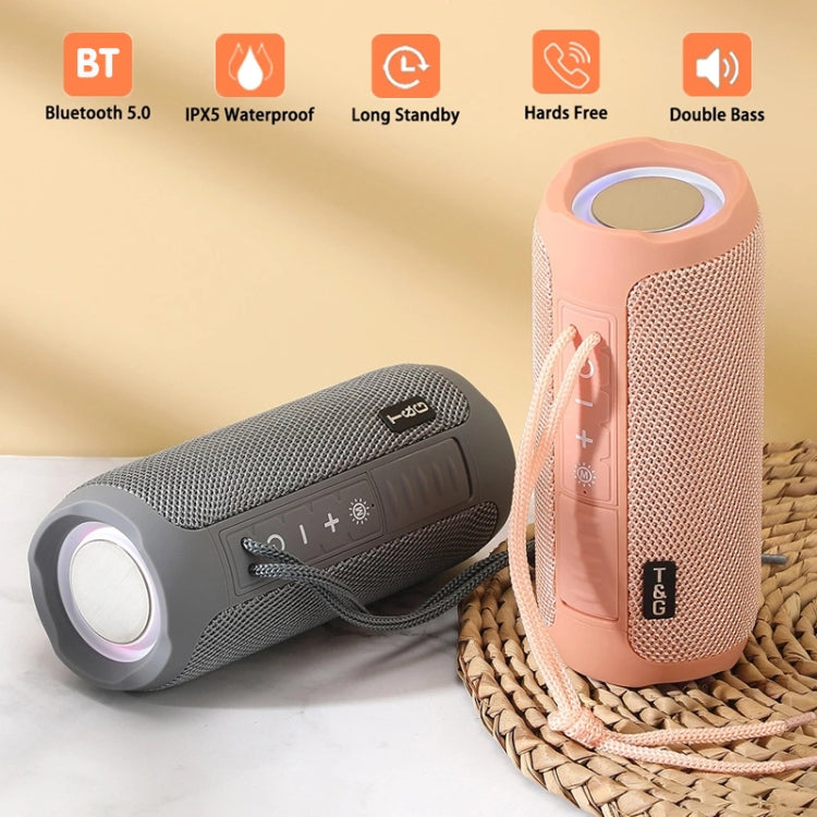 T&G TG227 Altoparlante musicale Bluetooth portatile impermeabile da esterno con supporto LED FM / TF / USB
