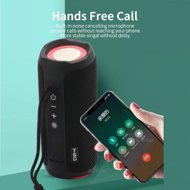 T&G TG227 Altoparlante musicale Bluetooth portatile impermeabile da esterno con supporto LED FM / TF / USB