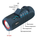 T&G TG227 Altoparlante musicale Bluetooth portatile impermeabile da esterno con supporto LED FM / TF / USB