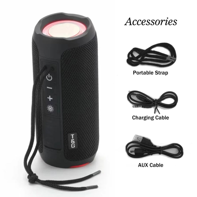 T&G TG227 Altoparlante musicale Bluetooth portatile impermeabile da esterno con supporto LED FM / TF / USB