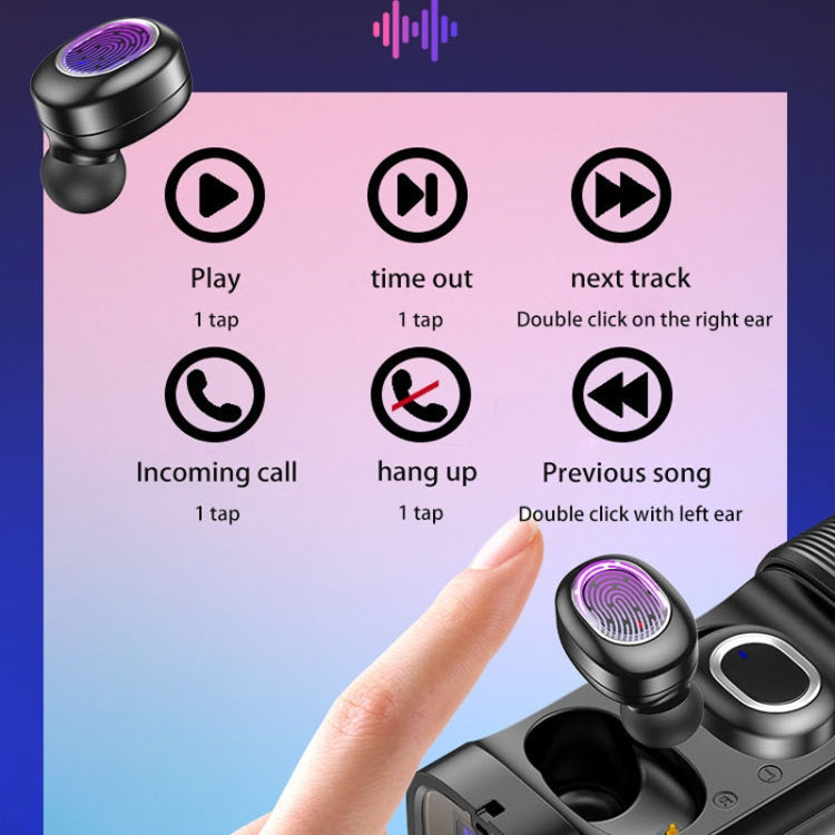T&G TG909 TWS In-Ear Mini Auricolari Bluetooth stereo a doppio canale con display a LED