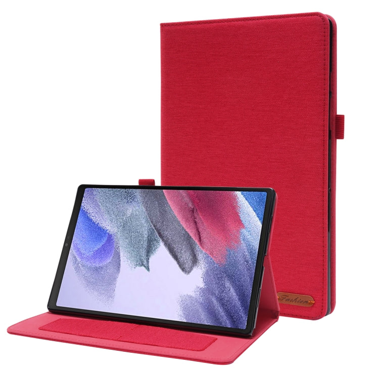 Custodia per tablet in pelle PU con tessuto a vibrazione orizzontale con slot per schede e supporto, For Galaxy Tab A8 10.5 2021, For Samsung Galaxy Tab A8 10.5 2021