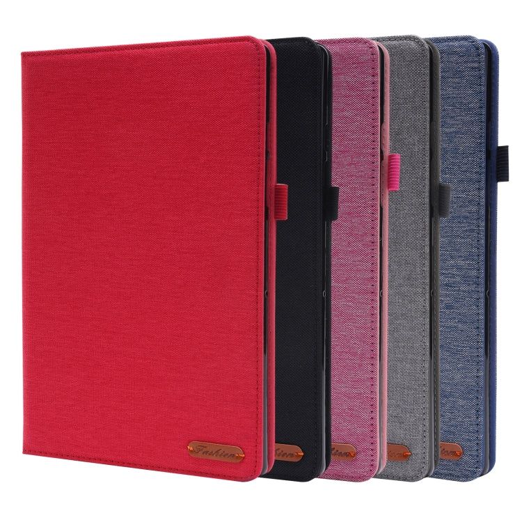Custodia per tablet in pelle PU con tessuto a vibrazione orizzontale con slot per schede e supporto, For Galaxy Tab A8 10.5 2021, For Samsung Galaxy Tab A8 10.5 2021