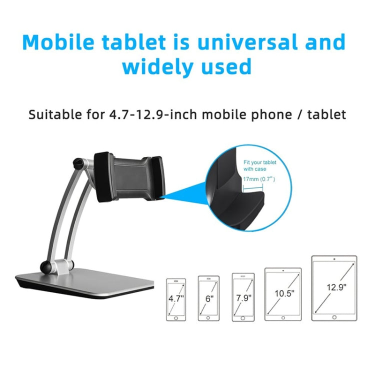 Supporto pieghevole in alluminio per tablet e smartphone