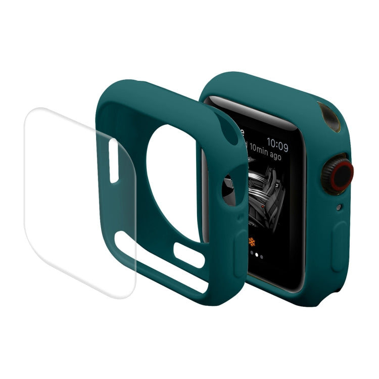 ENKAY Hat-Prince Custodia Protettiva per Orologio in TPU + Pellicola Protettiva per Schermo in PET a Copertura Totale per Apple Watch Series 7 45mm
