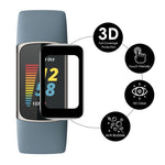 Per Fitbit Charge 5 ENKAY Hat-Prince 3D Curved Edge Full Coverage Soft PC Edge + PMMA HD Screen Protector Film, 1 PC, 2 PCS, 5 PCS, 10 PCS