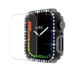 ENKAY Hat-Prince Electroplate PC Diamond Watch Case + Pellicola proteggi schermo in PET curvo a copertura totale per Apple Watch Series 7 45mm