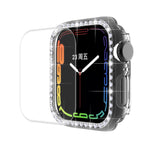 ENKAY Hat-Prince Electroplate PC Diamond Watch Case + Pellicola proteggi schermo in PET curvo a copertura totale per Apple Watch Series 7 45mm